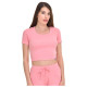 Target Γυναικεία κοντομάνικη μπλούζα Cotton Rib 2x1 Crop Top Rib Cotton